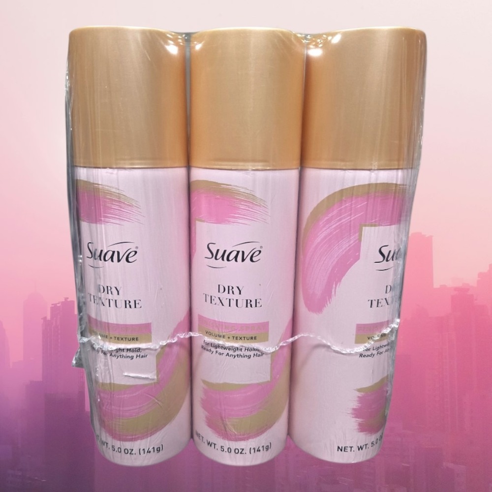 Lot Of 3 New Suave 5 oz Pink Dry Texturizing Spray Finishing Spray DISCONTINUED‎
